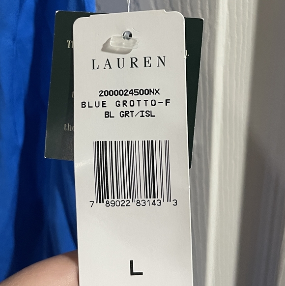 NWT Lauren Ralph Lauren Vintage Y2K Womens Blue 100% Silk Midi Skirt Size Large - Picture 4 of 5